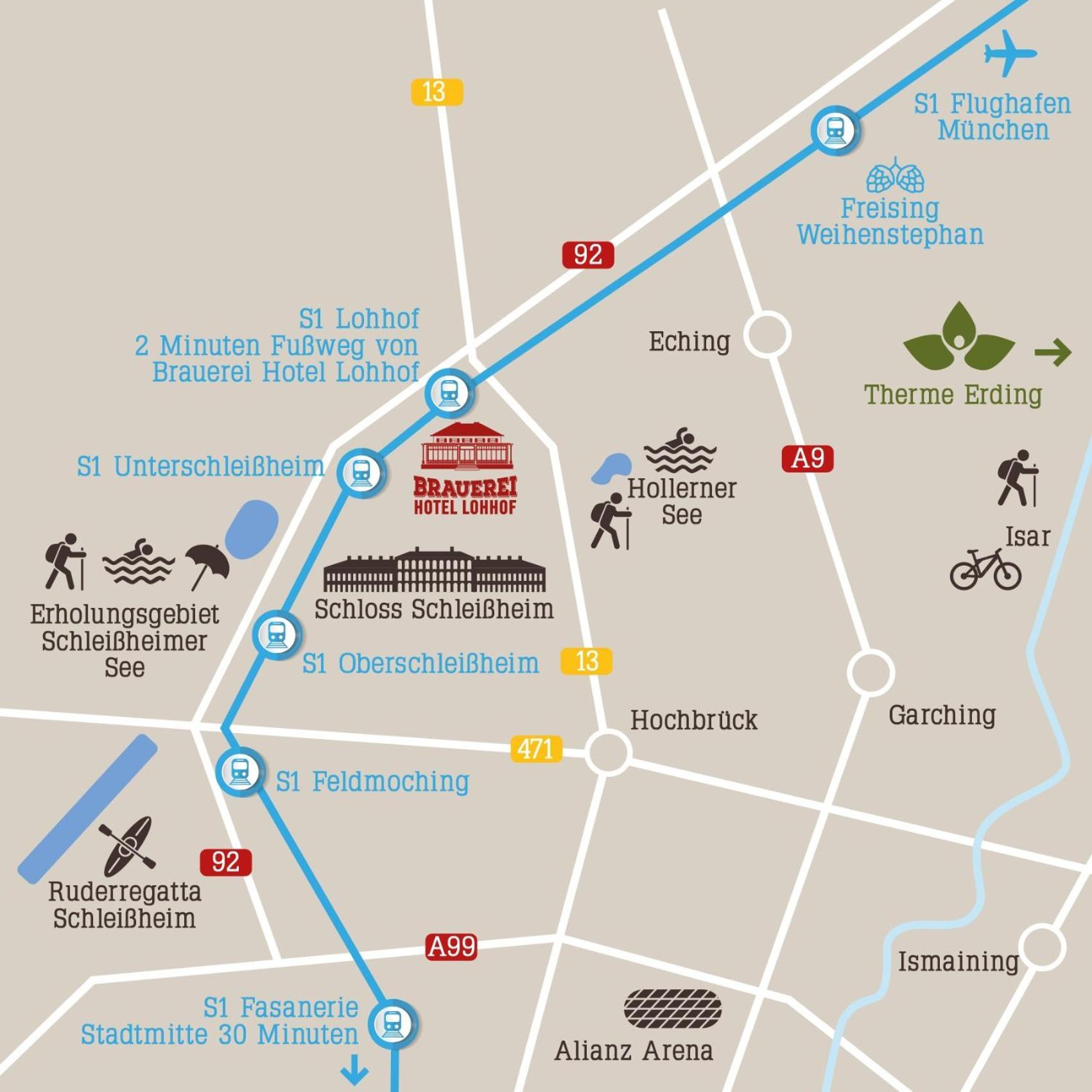 Brauerei Gasthaus Lohhof Im Muenchner Norden, Direkt An Der S1, Naehe Vom Flughafen, Zentrum, A92, Allianz Arena, Ruderregatta Und Schiessanlage G- Hochbrueck Entfernt, Internationale Kueche Unterschleißheim 외부 사진